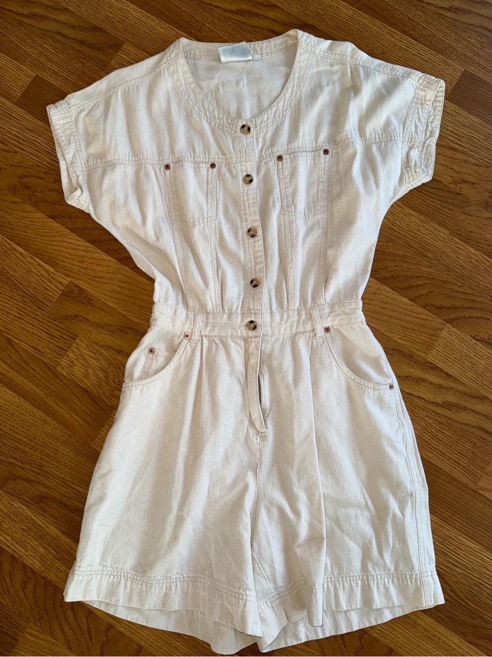 Rare Vintage Bill Blass Cream Utility Romper